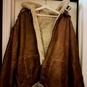 Wilsons Leather Brown Shearling Coat